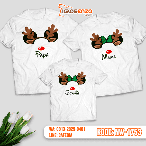 Baju Kaos Couple Keluarga Natal | Kaos Family Custom | Kaos Natal - NW 1753