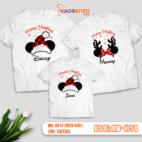 Baju Kaos Couple Keluarga Natal | Kaos Family Custom | Kaos Natal - NW 1754