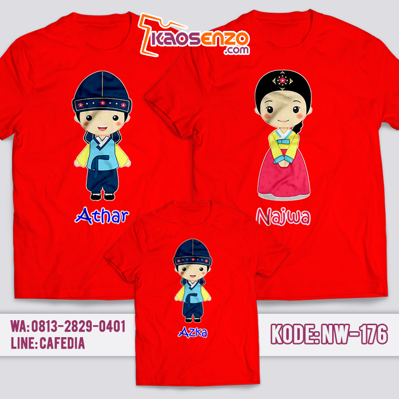 Baju Kaos Couple Keluarga | Baju Kaos Ultah Motif Family Kartun