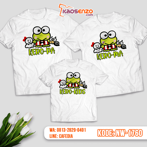 Baju Kaos Couple Keluarga Keroppi | Kaos Family Custom | Kaos Keroppi - NW 1760