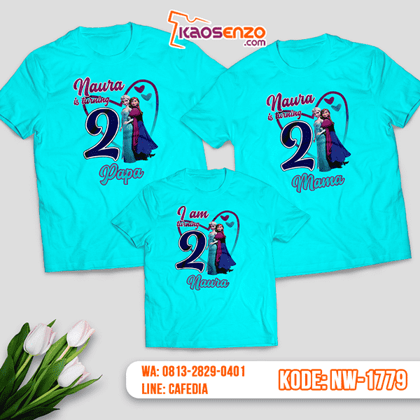 Kaos Couple Keluarga Frozen | Kaos Ulang Tahun Anak | Kaos Frozen - NW 1779