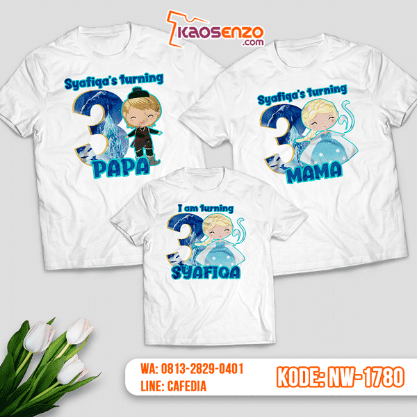 Baju Kaos Couple Keluarga Frozen | Kaos Ultah Anak | Kaos Frozen - NW 1780