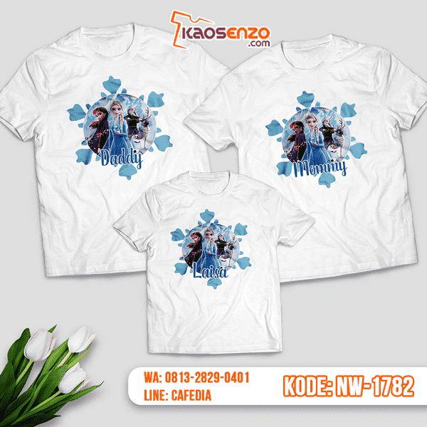 Baju Kaos Couple Keluarga Frozen | Kaos Family Custom | Kaos Frozen - NW 1782