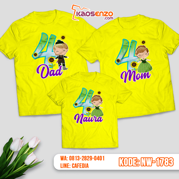 Kaos Couple Keluarga Frozen | Kaos Ulang Tahun Anak | Kaos Frozen - NW 1783