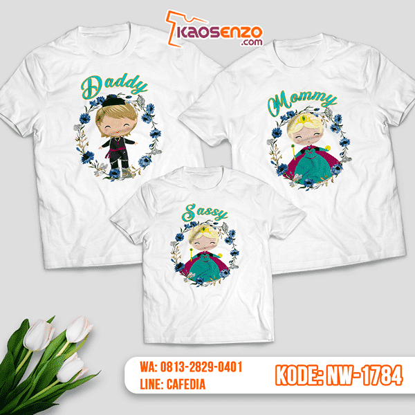 Baju Kaos Couple Keluarga Frozen | Kaos Family Custom | Kaos Frozen - NW 1784