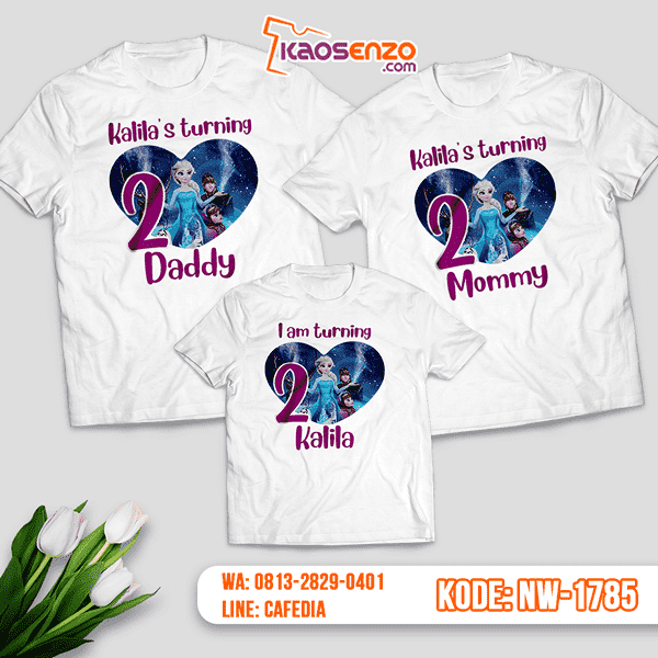 Baju Kaos Couple Keluarga Frozen | Kaos Ultah Anak | Kaos Frozen - NW 1785