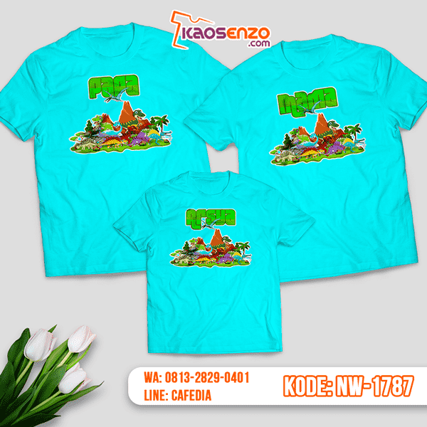 Baju Kaos Couple Keluarga Dinosaurus | Kaos Family Custom | Kaos Dinosaurus - NW 1787