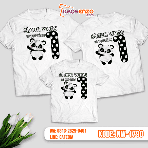 Baju Kaos Couple Keluarga Panda Zoo | Kaos Ultah Anak | Kaos Panda Zoo - NW 1790