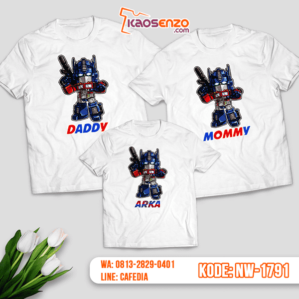 Baju Kaos Couple Keluarga Transformers | Kaos Family Custom | Kaos Transformers - NW 1791