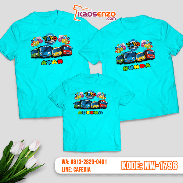 Baju Kaos Couple Keluarga Tayo | Kaos Family Custom | Kaos Tayo - NW 1796