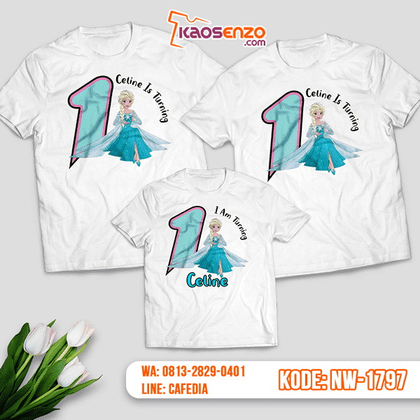 Baju Kaos Couple Keluarga Frozen | Kaos Ultah Anak | Kaos Frozen - NW 1797