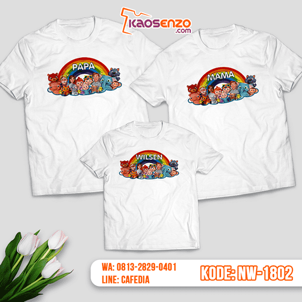 Baju Kaos Couple Keluarga Cocomelon | Kaos Family Custom | Kaos Cocomelon - NW 1802