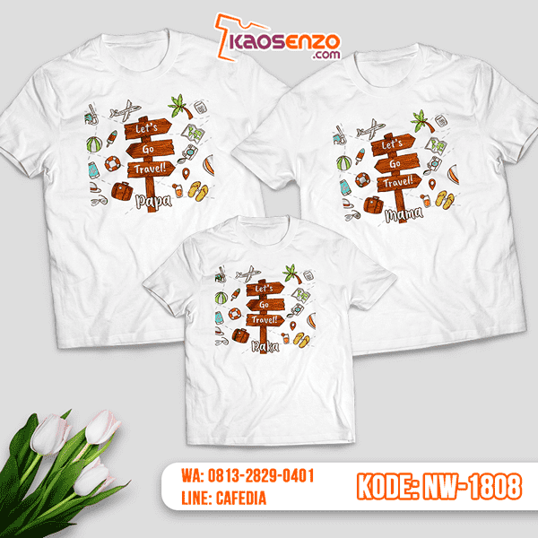 Baju Kaos Couple Keluarga Liburan & Travelling | Kaos Family Custom | Kaos Liburan & Travelling - NW 1808