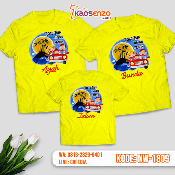 Baju Kaos Couple Keluarga Liburan & Travelling | Kaos Family Custom | Kaos Liburan & Travelling - NW 1809