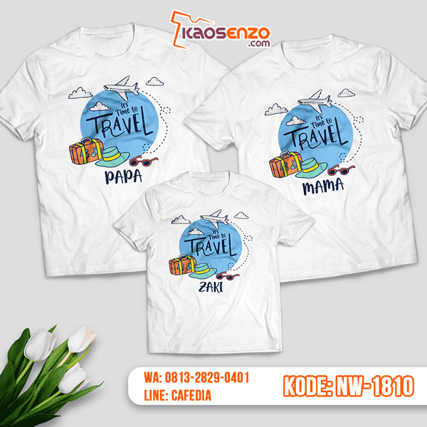 Baju Kaos Couple Keluarga Liburan & Travelling | Kaos Family Custom | Kaos Liburan & Travelling - NW 1810