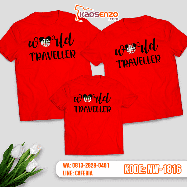 Baju Kaos Couple Keluarga Liburan & Travelling | Kaos Family Custom | Kaos Liburan & Travelling - NW 1816