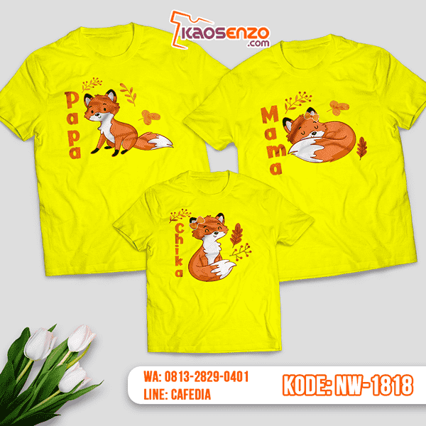 Baju Kaos Couple Keluarga Rubah | Kaos Family Custom | Kaos Rubah - NW 1818