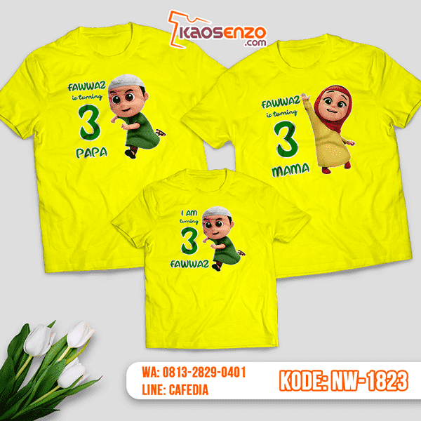 Kaos Couple Keluarga Nussa & Rara | Kaos Ulang Tahun Anak | Kaos Nussa & Rara - NW 1823