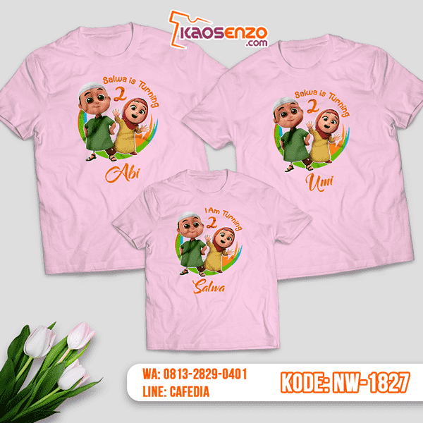 Kaos Couple Keluarga Nussa & Rara | Kaos Ulang Tahun Anak | Kaos Nussa & Rara - NW 1827