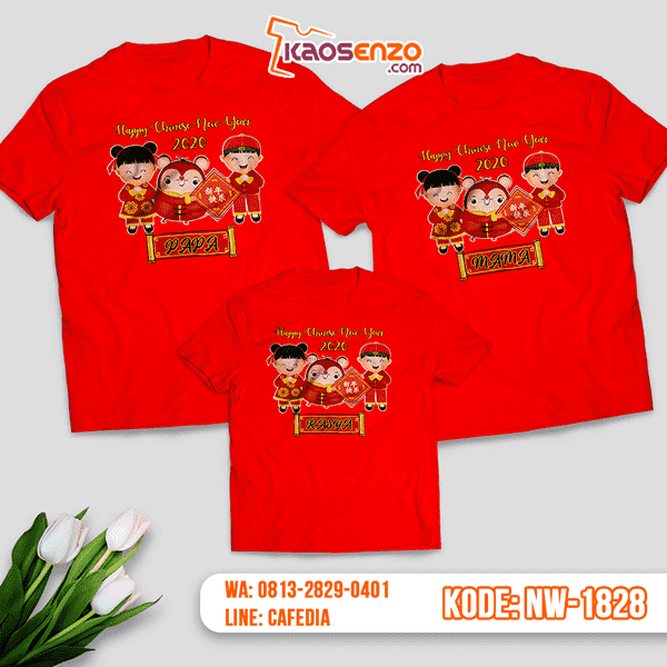 Baju Kaos Couple Keluarga Imlek | Kaos Family Custom | Kaos Imlek - NW 1828