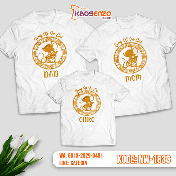 Baju Kaos Couple Keluarga Imlek | Kaos Family Custom | Kaos Imlek - NW 1833