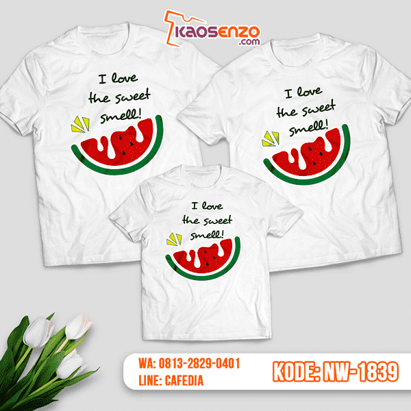 Baju Kaos Couple Keluarga Motif Buah | Kaos Family Custom | Kaos Motif Buah - NW 1839