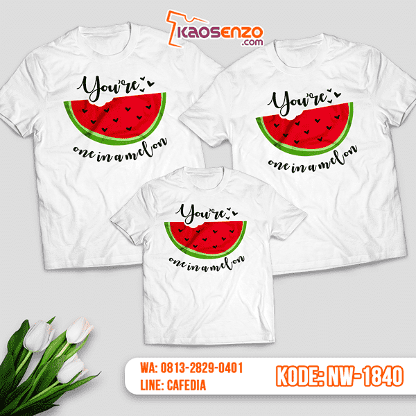 Baju Kaos Couple Keluarga Motif Buah | Kaos Family Custom | Kaos Motif Buah - NW 1840