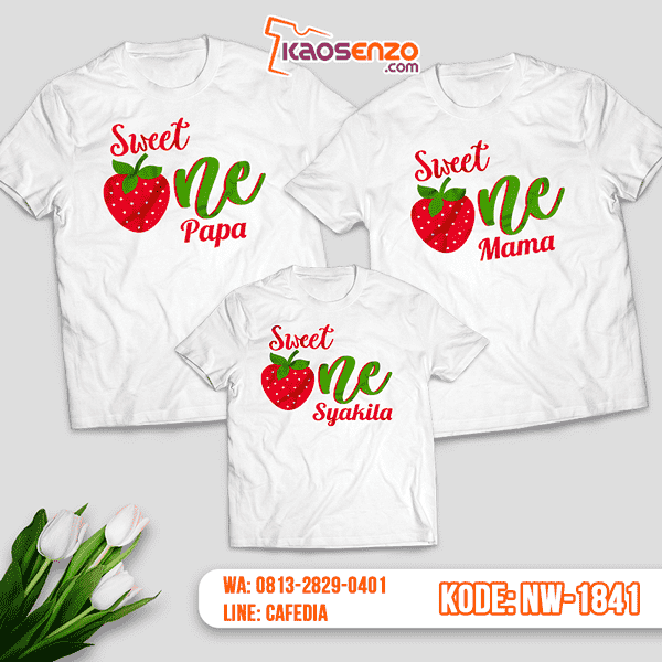 Baju Kaos Couple Keluarga Motif Buah | Kaos Family Custom | Kaos Motif Buah - NW 1841