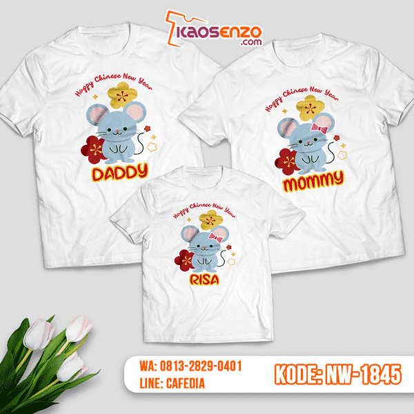 Baju Kaos Couple Keluarga Imlek | Kaos Family Custom | Kaos Imlek - NW 1845