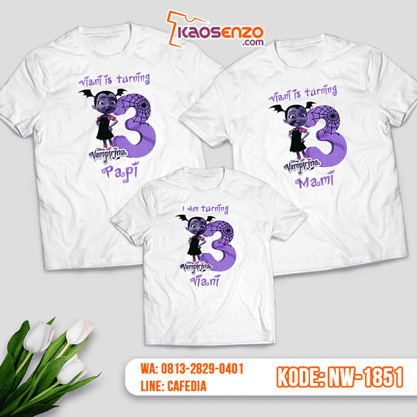 Baju Kaos Couple Keluarga Vampirina | Kaos Ultah Anak | Kaos Vampirina - NW 1851