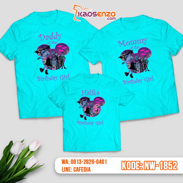 Kaos Couple Keluarga Vampirina | Kaos Ulang Tahun Anak | Kaos Vampirina - NW 1852