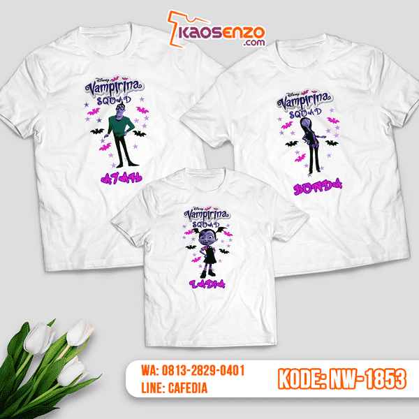 Baju Kaos Couple Keluarga Vampirina | Kaos Family Custom | Kaos Vampirina - NW 1853