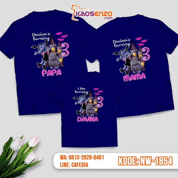 Kaos Couple Keluarga Vampirina | Kaos Ulang Tahun Anak | Kaos Vampirina - NW 1854