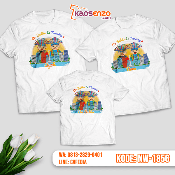 Baju Kaos Couple Keluarga Ondel-ondel | Kaos Ultah Anak | Kaos Ondel-ondel - NW 1856