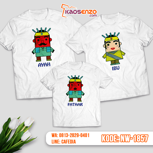 Baju Kaos Couple Keluarga Ondel-ondel | Kaos Family Custom | Kaos Ondel-ondel - NW 1857