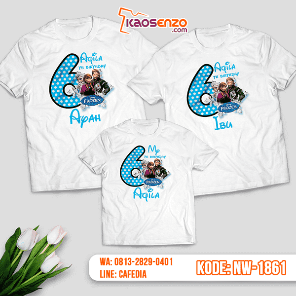 Baju Kaos Couple Keluarga Frozen | Kaos Ultah Anak | Kaos Frozen - NW 1861