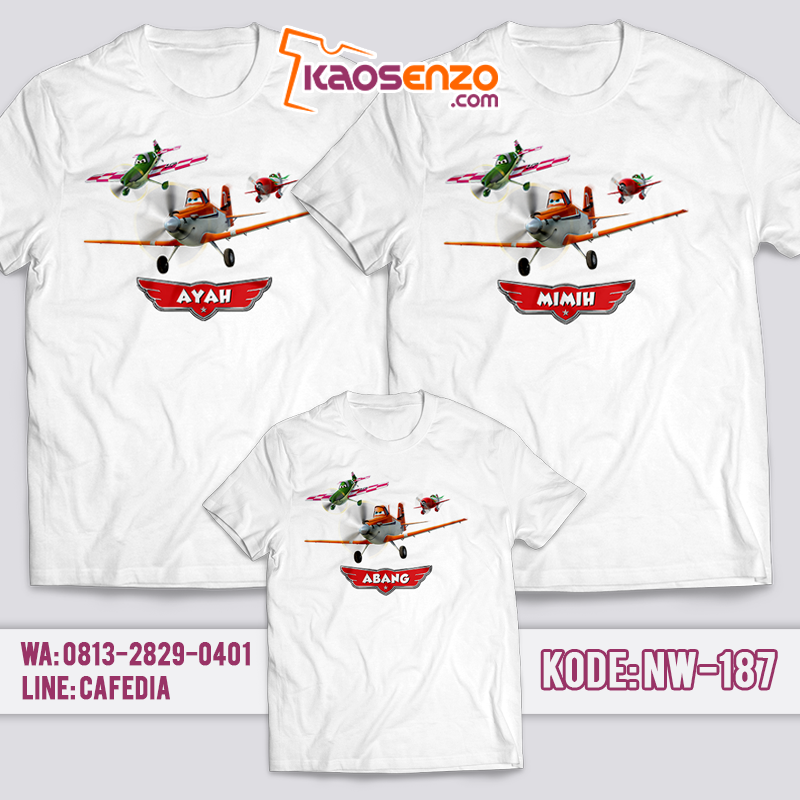 Baju Kaos Couple Keluarga | Baju Kaos Ultah Motif Super WIngs