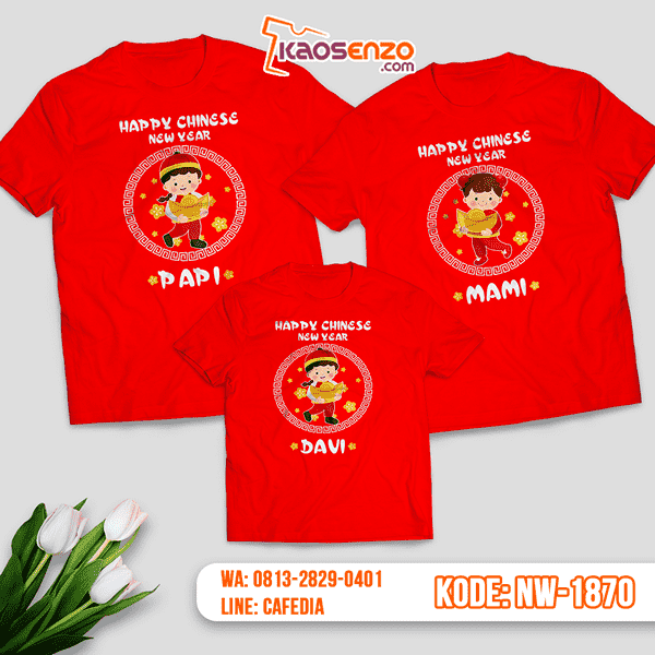 Baju Kaos Couple Keluarga Imlek | Kaos Family Custom | Kaos Imlek - NW 1870