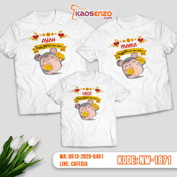 Baju Kaos Couple Keluarga Imlek | Kaos Family Custom | Kaos Imlek - NW 1871