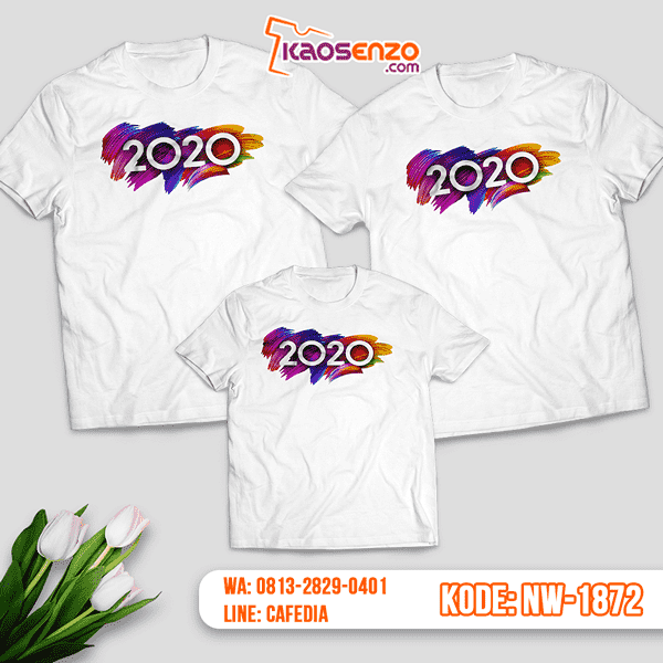 Baju Kaos Couple Keluarga Motif Tahun Baru | Kaos Family Custom | Kaos Motif Tahun Baru - NW 1872