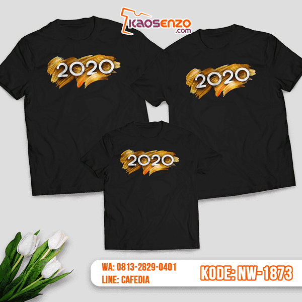 Baju Kaos Couple Keluarga Tahun Baru | Kaos Family Custom | Kaos Tahun Baru - NW 1873