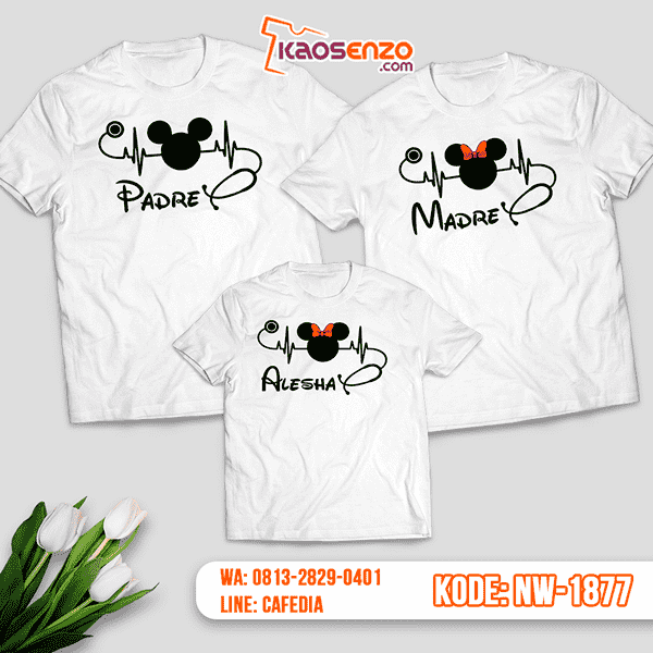 Baju Kaos Couple Keluarga Mickey Minnie| Kaos Family Custom | Kaos Mickey Minnie - NW 1877