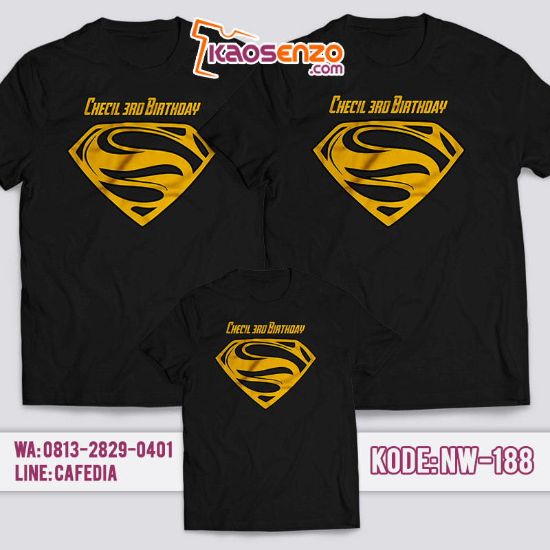 Baju Kaos Couple Keluarga | Baju Kaos Ultah Motif Superman