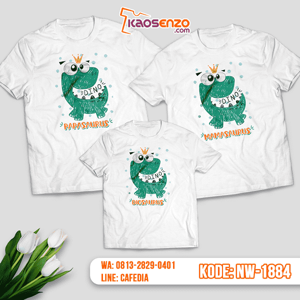 Baju Kaos Couple Keluarga Dinosaurus | Kaos Family Custom | Kaos Dinosaurus - NW 1884