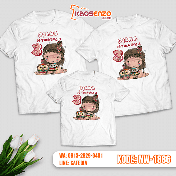 Baju Kaos Couple Keluarga Kartun Anak | Kaos Ultah Anak | Kaos Kartun Anak - NW 1886