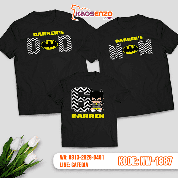 Baju Kaos Couple Keluarga Batman | Kaos Family Custom | Kaos Batman - NW 1887