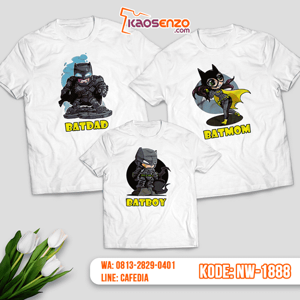 Baju Kaos Couple Keluarga Batman | Kaos Family Custom | Kaos Batman - NW 1888