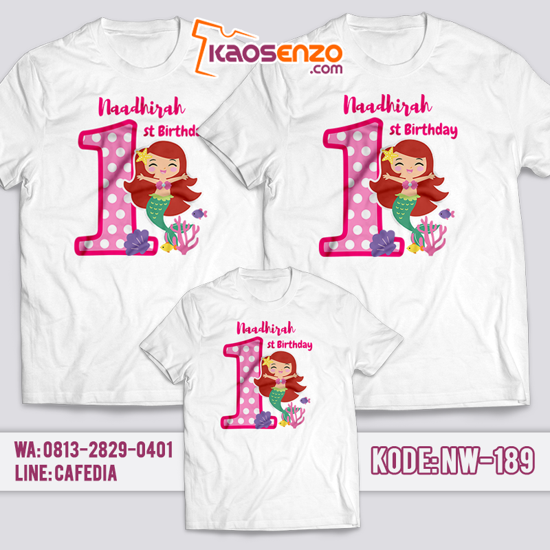 Baju Kaos Couple Keluarga | Baju Kaos Ultah Motif Mermaid