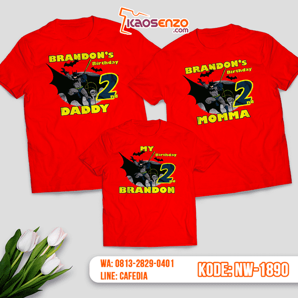 Kaos Couple Keluarga Batman | Kaos Ulang Tahun Anak | Kaos Batman - NW 1890