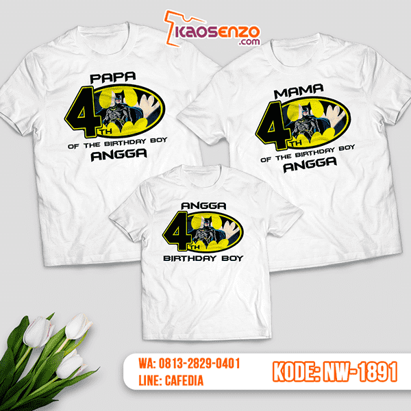 Baju Kaos Couple Keluarga Batman | Kaos Ultah Anak | Kaos Batman - NW 1891